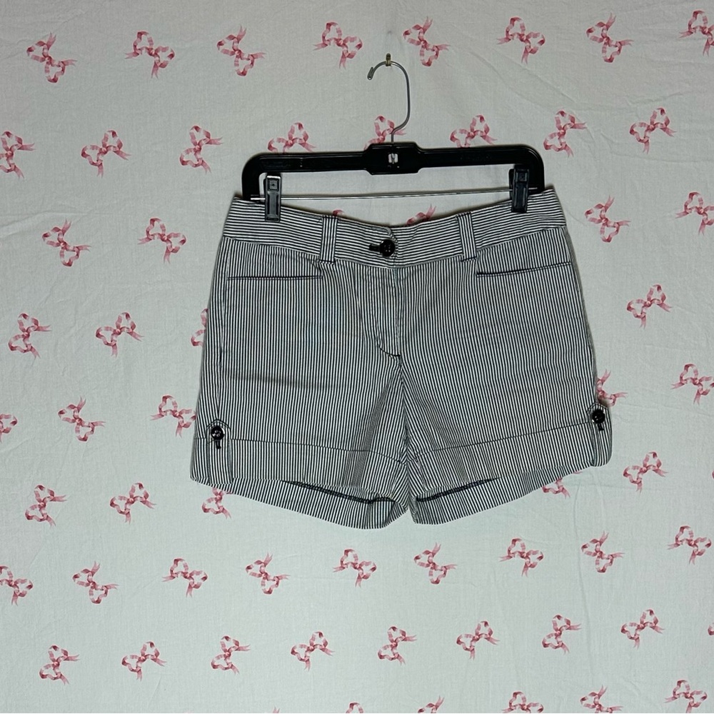 White House Black Market Black and White Striped Shorts
